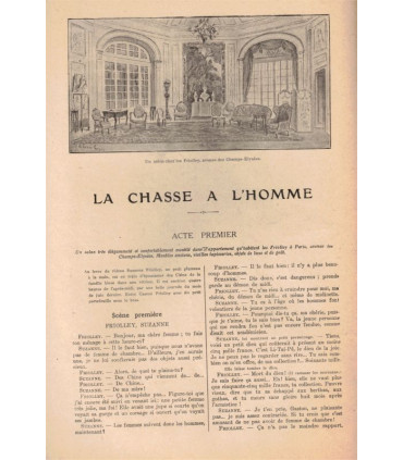 La chasse à l'homme, Maurice Donnay, acteurs Raimu, Jane Marnac  - La Petite Illustration Théâtrale n°20 1920