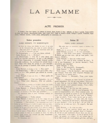La flamme, Charles Méré, acteurs Pierre Blanchar, Alcover, Mme Polaire   - La Petite Illustration Théâtre N°62 1922
