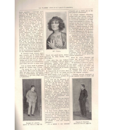 La flamme, Charles Méré, acteurs Pierre Blanchar, Alcover, Mme Polaire   - La Petite Illustration Théâtre N°62 1922