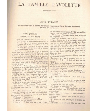 La famille Lavolette, Brieux, acteurs André Dubosc, Régina-Camier - La Petite Illustration Théâtre N°169 1926