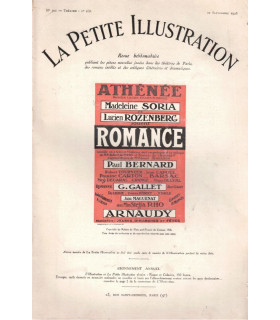 Romance, Robert de Flers, Edward Sheldon, acteurs Pauline Carton, Madeleine Soria - La Petite Illustration Théâtre N°168 1926