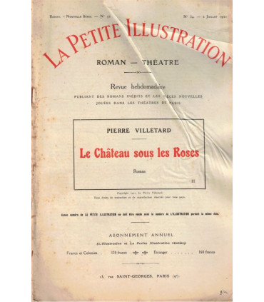 Le château sous les roses, T2, Pierre Villetard - littérature jeunesse, roman populaire, La Petite Illustration Roman n°10 1921
