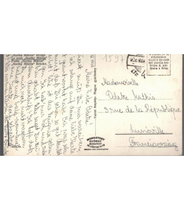 Hongrie, Budapest, le pont Horthy Miklos, 1938 - cartes postales