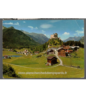 Suisse, Unterengadin, Schloss Tarasp - timbre Suisse Europa Peintures 1975 50 Helvetia Europa - cartes postales