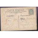 Carte postale Meilleurs voeux, myosotis, colombe et brillants, timbre-poste type blanc 1 5c vert - carte postale gaufrée
