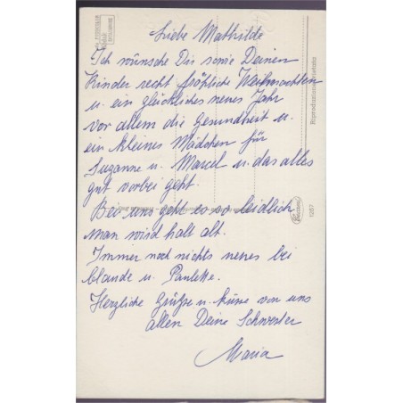 Carte postale Bonne année, freesias - carte postale ancienne, fleurs, fête