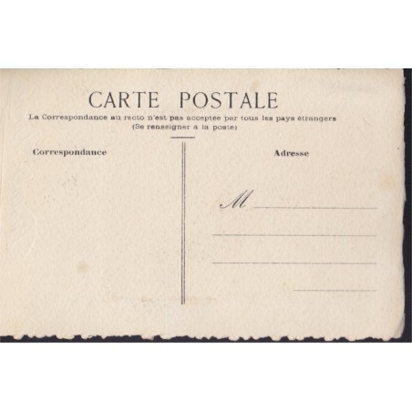 Carte postale Bonne année, jeune fille au gui - carte postale ancienne, ,fleurs, art nouveau, fête