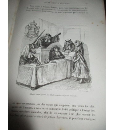 Vie publique et privée des animaux scènes de moeurs, 1ère partie et début 2e, P.J. Stahl, vignettes Grandville 1840-1841 - rare!