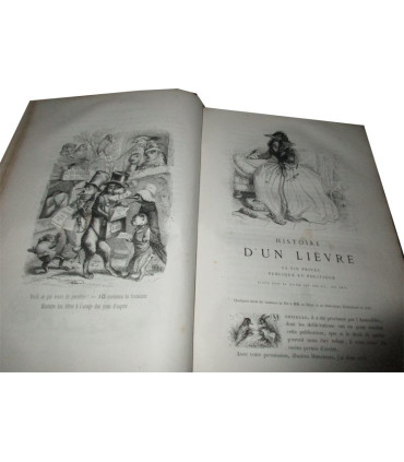 Vie publique et privée des animaux scènes de moeurs, 1ère partie et début 2e, P.J. Stahl, vignettes Grandville 1840-1841 - rare!
