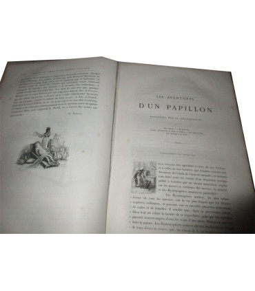 Vie publique et privée des animaux scènes de moeurs, 1ère partie et début 2e, P.J. Stahl, vignettes Grandville 1840-1841 - rare!