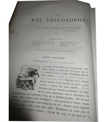 Vie publique et privée des animaux scènes de moeurs, 1ère partie et début 2e, P.J. Stahl, vignettes Grandville 1840-1841 - rare!