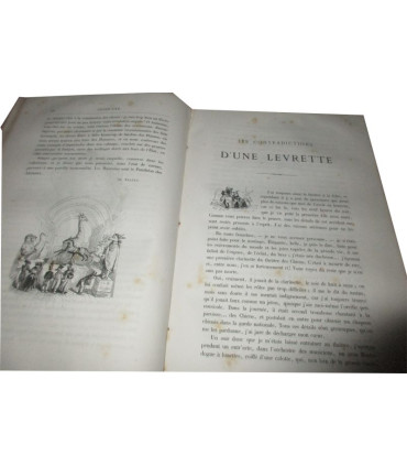 Vie publique et privée des animaux scènes de moeurs, 1ère partie et début 2e, P.J. Stahl, vignettes Grandville 1840-1841 - rare!