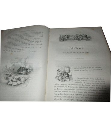 Vie publique et privée des animaux scènes de moeurs, 1ère partie et début 2e, P.J. Stahl, vignettes Grandville 1840-1841 - rare!