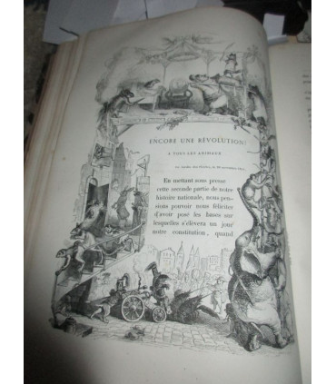Vie publique et privée des animaux scènes de moeurs, 1ère partie et début 2e, P.J. Stahl, vignettes Grandville 1840-1841 - rare!