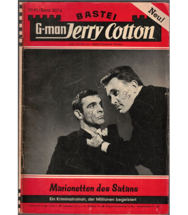 G-man Jerry Cotton, Band 307a, Marionetten des Satans, Bastei, 2. Auflage 1966 - Kriminal Heftromane, Mordnacht in Manhattan