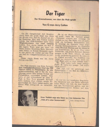 G-man Jerry Cotton, Band 504, Der Tiger, Bastei, 1967 - Delfried Kaufmann, Kriminal Heftromane