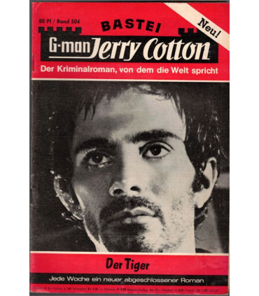 G-man Jerry Cotton, Band 504, Der Tiger, Bastei, 1967 - Delfried Kaufmann, Kriminal Heftromane