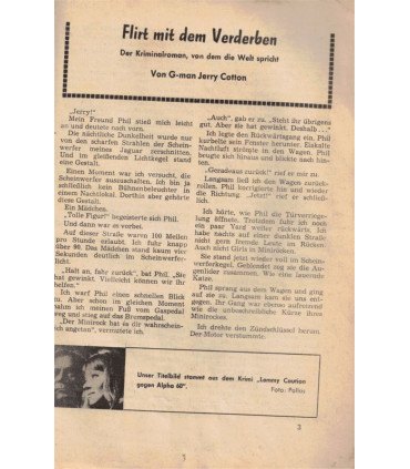 G-man Jerry Cotton, Band 505, Flirt mit dem Verderben, Bastei, 1967 - Delfried Kaufmann, Kriminal Heftromane