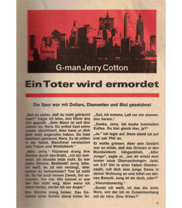 G-man Jerry Cotton, Band 553, Ein Toter wird ermordet, Bastei, 1970 - Kriminal Heftromane