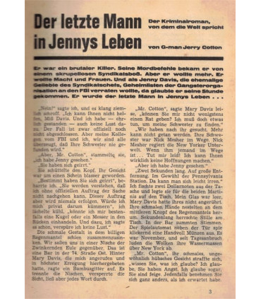 G-man Jerry Cotton, Band 563, Der letzte Mann in Jennys Leben, Bastei, 1968 - Kriminal Heftromane