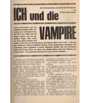 G-man Jerry Cotton, Band 613, Ich und die Vampire, Bastei, 1968 - Kriminal Heftromane