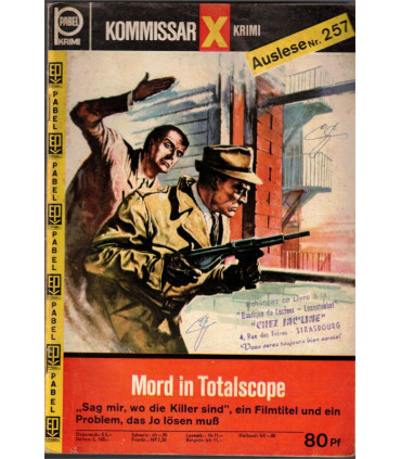 Kommisar X Bestseller, Auslese 257, Mord in Totalscope, Erich Pabel Verlag -  Kriminal Heftromane