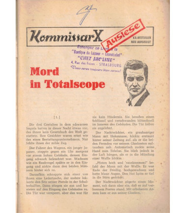 Kommissar X, Bestseller, Auslese 257, Mord in Totalscope, Erich Pabel Verlag -  Kriminal Heftromane