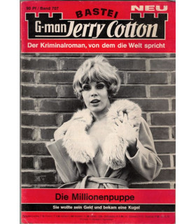 G-man Jerry Cotton, Band 707, Die Millionenpuppe, Bastei, 1970 - Kriminal Heftromane