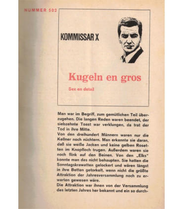 Kommissar X, Nummer 502, Kugeln en gros, Erich Pabel Verlag -  Kriminal Heftromane