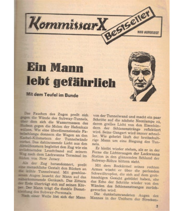 Kommissar X, Bestseller 298, Ein Mann lebt gefährlich, Erich Pabel Verlag - Kriminal Heftromane