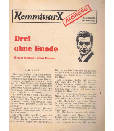 Kommissar X, Auslese 255, Drei ohne Gnade, Erich Pabel Verlag - Kriminal Heftromane