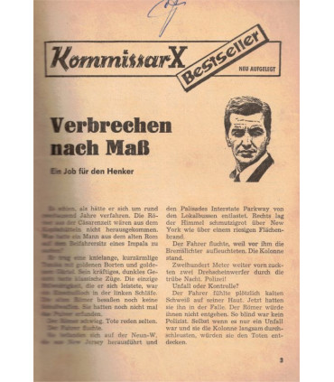 Kommissar X, Bestseller 302, Verbrechen nach Mass, Erich Pabel Verlag - Kriminal Heftromane