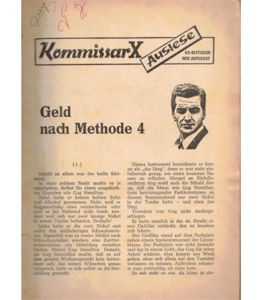Kommissar X, Auslese 270, Geld nach Methode 4, Bert F. Island, Erich Pabel Verlag - Kriminal Heftromane