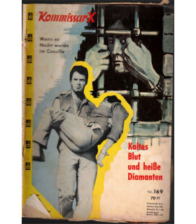 Kommissar X, Nr 169, Kaltes Blut und heisse Diamanten, Erich Pabel Verlag - doppelseitigen Porträt von Tom Rowland, Heftromane