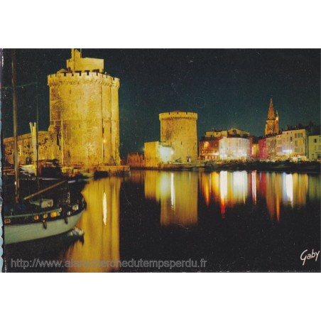 La Rochelle, effet de nuit - carte postale Charente Maritime 17, Gaby