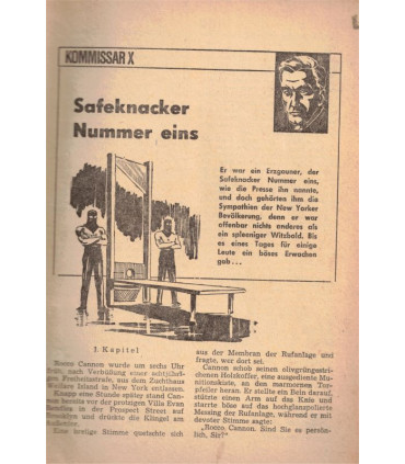 Kommissar X, Nummer 259, Safeknacker Nummer eins, Erich Pabel Verlag - Kriminal Heftromane