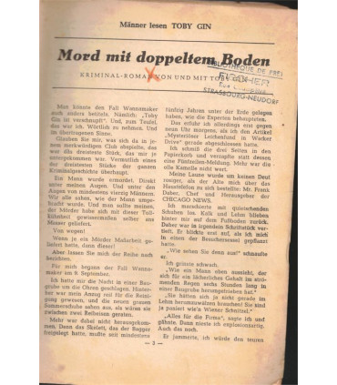 Toby Gin, Band 69, Mord mit doppeltem Boden 1962 -  Kriminal Heftromane