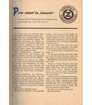 Silber-Krimi, Nr. 740, Parker scheucht die Salamander, John Acton -  Kriminal Heftromane