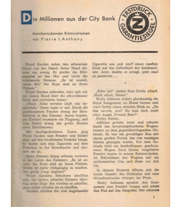 Silber-Krimi, Nr. 745, Die Millionen aus der City Bank, Pierre Anthony -  Kriminal Heftromane