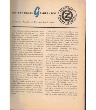 Silber-Kriminal, Nr. 678, John Bennet, Unternehmen Goldrausch, Bert Floorman, nr. 678 -  Kriminal Heftromane