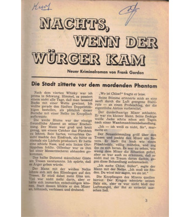 Bastei Kriminal-Roman, Band 798, Nachts, wenn der Würger kam, 1968 -  Kriminal Heftromane