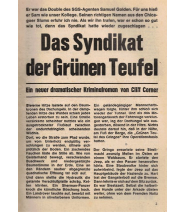 Cliff Corner, Susan Taylor, Das Syndikat der Grünen Teufel, Bastei, 1968 -  Kriminal Heftromane