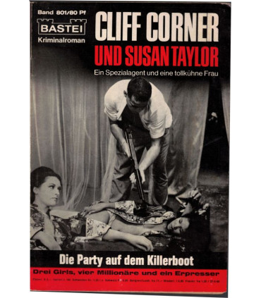 Cliff Corner, Susan Taylor, Die Pary auf dem Killerboot, Bastei, 1968 -  Kriminal Heftromane