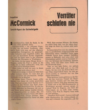 McCormick, Band 54, Verräter schlafen nie, Marken, 1961 -  Kriminal Heftromane