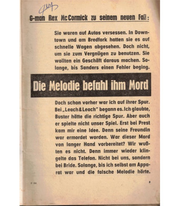 McCormick, Band 252, Die Melodie befahl ihm Mond, Marken, 1965 -  Kriminal Heftromane