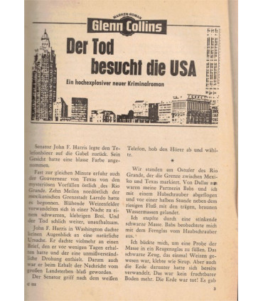 Glenn Collins, Band 111, Der Tod besucht die USA, Marken, 1968 -  Kriminal Heftromane