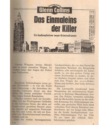 Glenn Collins, Band 117, Das Einmaleins der Killer, Marken, 1968 -  Kriminal Heftromane