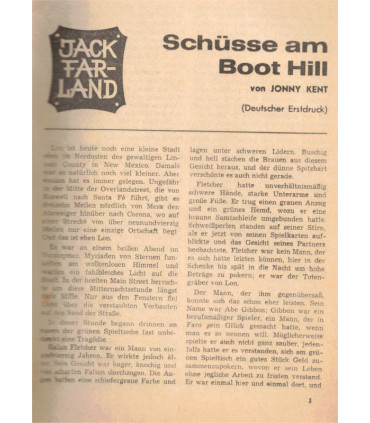 Western, Jack Farland, Band 3, Schüsse am Boot Hill, 1969 - Western Heftromane
