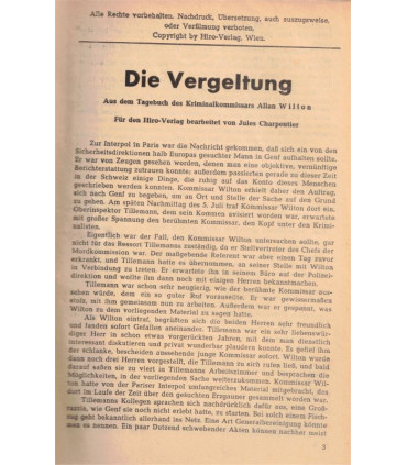 Kommissar Wiltons Kriminalberichte, Die Vergeltung, Jules Charpentier, Der Kriminal Roman der Woche -  Kriminal Heftromane