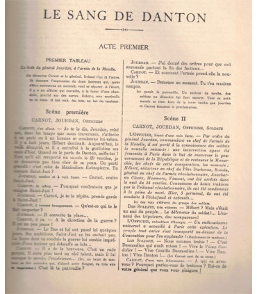 Le sang de Danton, Saint-Georges de Bouhélier, acteur Mary Marquet - Révolution 1789, La Petite Illustration Théâtre 283 1931